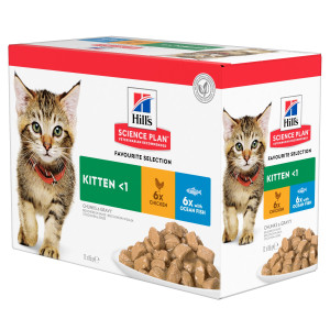 Hill's Pouch Kitten Favourite Selection Katzenfutter 12 Beutel von Hill's