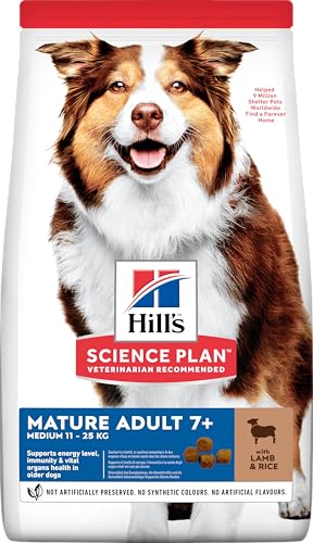 Hill's Science Plan Mature Adult Senior 7+, Medium 11-25 kg, Lamm & Reis, 1er Pack (1 x 14 kg Packung) von Hill's