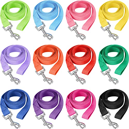 12 Stück Nylon-Hundeleine, 1,5 m, Hundetrainingsleine, 12 Farben, Welpenleine, Lange Leine, Welpen, Traktionsseil für kleine, mittelgroße Hunde, Training, Spielen, Camping oder Hinterhof (Moderne von Hillban