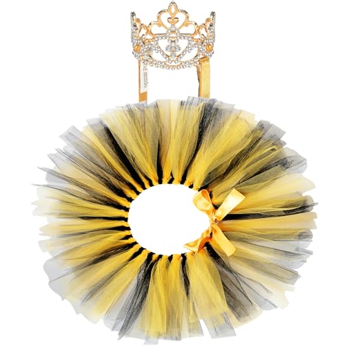 2-teiliges Hunde-Kronen-Stirnband, Tutu-Kleid, Set mit Kristallstrass, Tiara, Krone, Tutu, Rock, Haustierkleid, Kostüm für Welpen, Geburtstag, Party, Hochzeit, Foto-Requisite, Kostüm (Schwarz/Gold, 2-teiliges Hunde-Kronen-Stirnband, Tutu-Kleid, Set mit Kristallstrass, Tiara, Krone, Tutu, Rock, Haustierkleid, Kostüm für Welpen, Geburtstag, Party, Hochzeit, Foto-Requisite, Kostüm (Schwarz/Gold, von Hillban