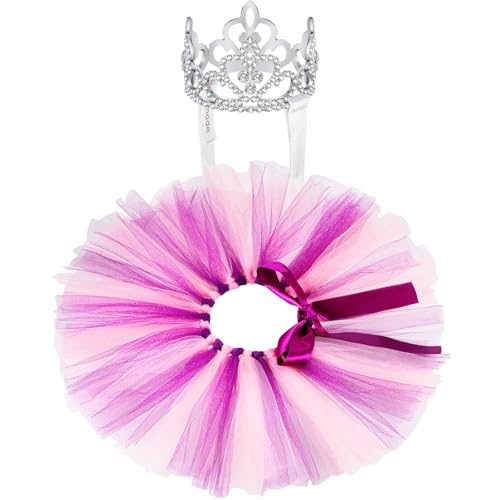 Hunde-Krone, Stirnband, Tutu-Kleid, Set mit Kristallstrass, Tiara, Krone, Tutu, Rock, Haustierkleid, Kostüm für Welpen, Geburtstag, Party, Hochzeit, Foto-Requisite, Kostüm, Größe XL, Rosa / Violett, Hunde-Krone, Stirnband, Tutu-Kleid, Set mit Kristallstrass, Tiara, Krone, Tutu, Rock, Haustierkleid, Kostüm für Welpen, Geburtstag, Party, Hochzeit, Foto-Requisite, Kostüm, Größe XL, Rosa / Violett, von Hillban