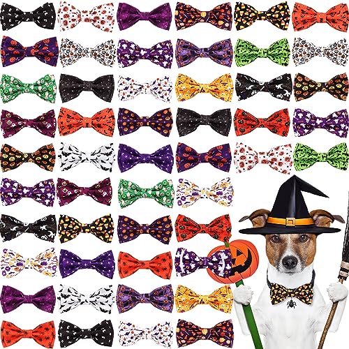 Hillban 50 Stück Halloween-Halsband, Hunde-Fliegen, Zubehör für Hunde, Fliegen, Befestigung mit elastischen Bändern, Hundehalsband, abnehmbare Charms für Halloween, Hundehalsband, Zubehör Hillban 50 Stück Halloween-Halsband, Hunde-Fliegen, Zubehör für Hunde, Fliegen, Befestigung mit elastischen Bändern, Hundehalsband, abnehmbare Charms für Halloween, Hundehalsband, Zubehör von Hillban