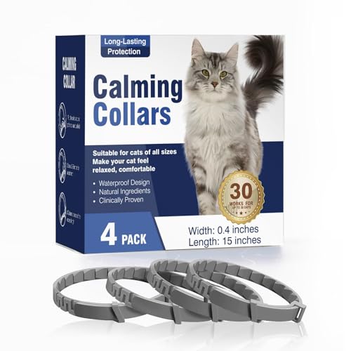 Hillinkit Pheromon Beruhigendes Katzenhalsband, Stress- und Angstlinderung für bis zu 30 Tage, Verstellbares, Wasserfestes, 4er Set, Schwarz, Grau, Für alle Katzenrassen, Katzen Hillinkit Pheromon Beruhigendes Katzenhalsband, Stress- und Angstlinderung für bis zu 30 Tage, Verstellbares, Wasserfestes, 4er Set, Schwarz, Grau, Für alle Katzenrassen, Katzen von Hillinkit