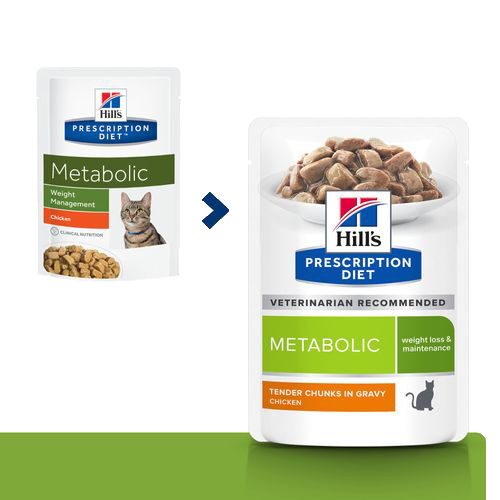 Hill's Prescription Diet Metabolic Weight Management Katzenfutter - Huhn - 12 x 85 g von Hills