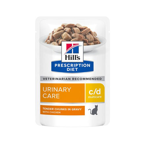 Hill's Prescription Diet c/d Multicare Katzenfutter - Frischebeutel - Huhn - 48 x 85 g von Hills