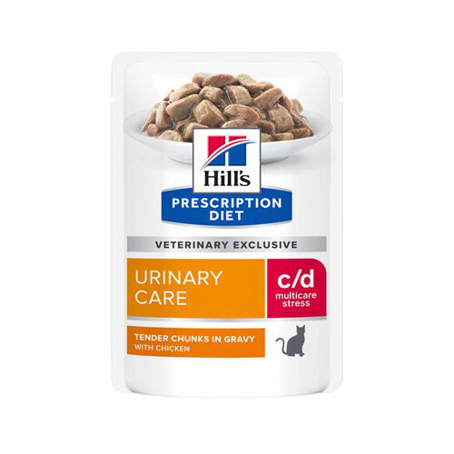 Hill's Prescription Diet c/d Urinary Stress Katzenfutter - Frischebeutel - Huhn - 12 x 85 g von Hills