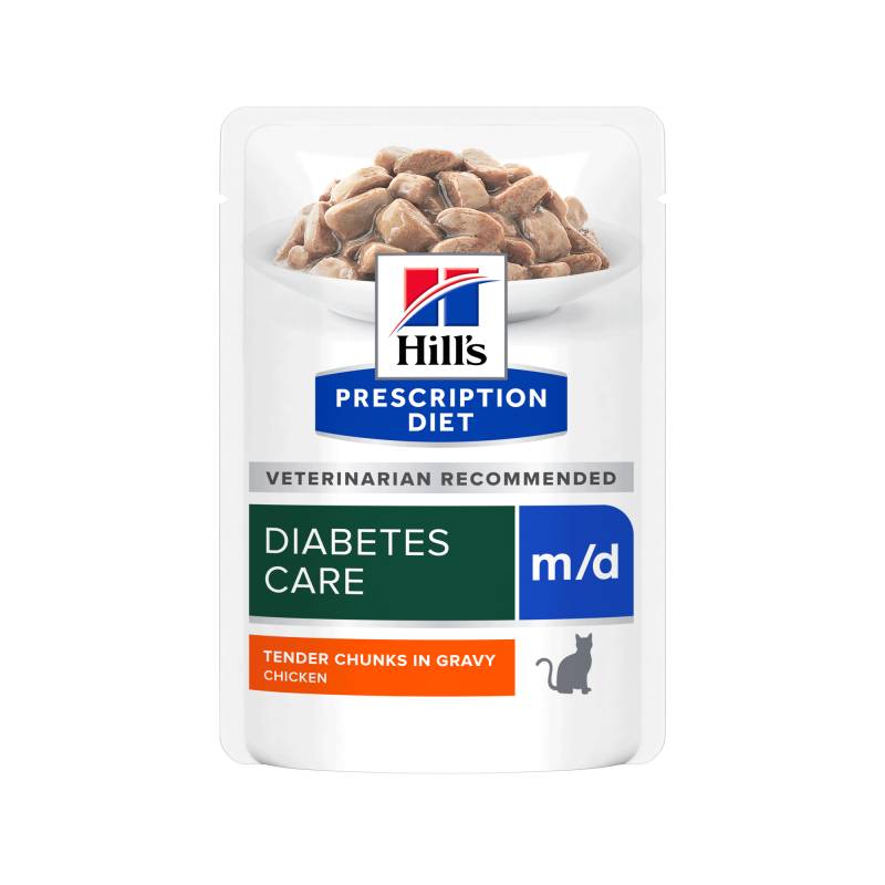 Hill's Prescription Diet m/d Diabetes Care – Frischebeutel - Huhn - 12 x 85 von Hills