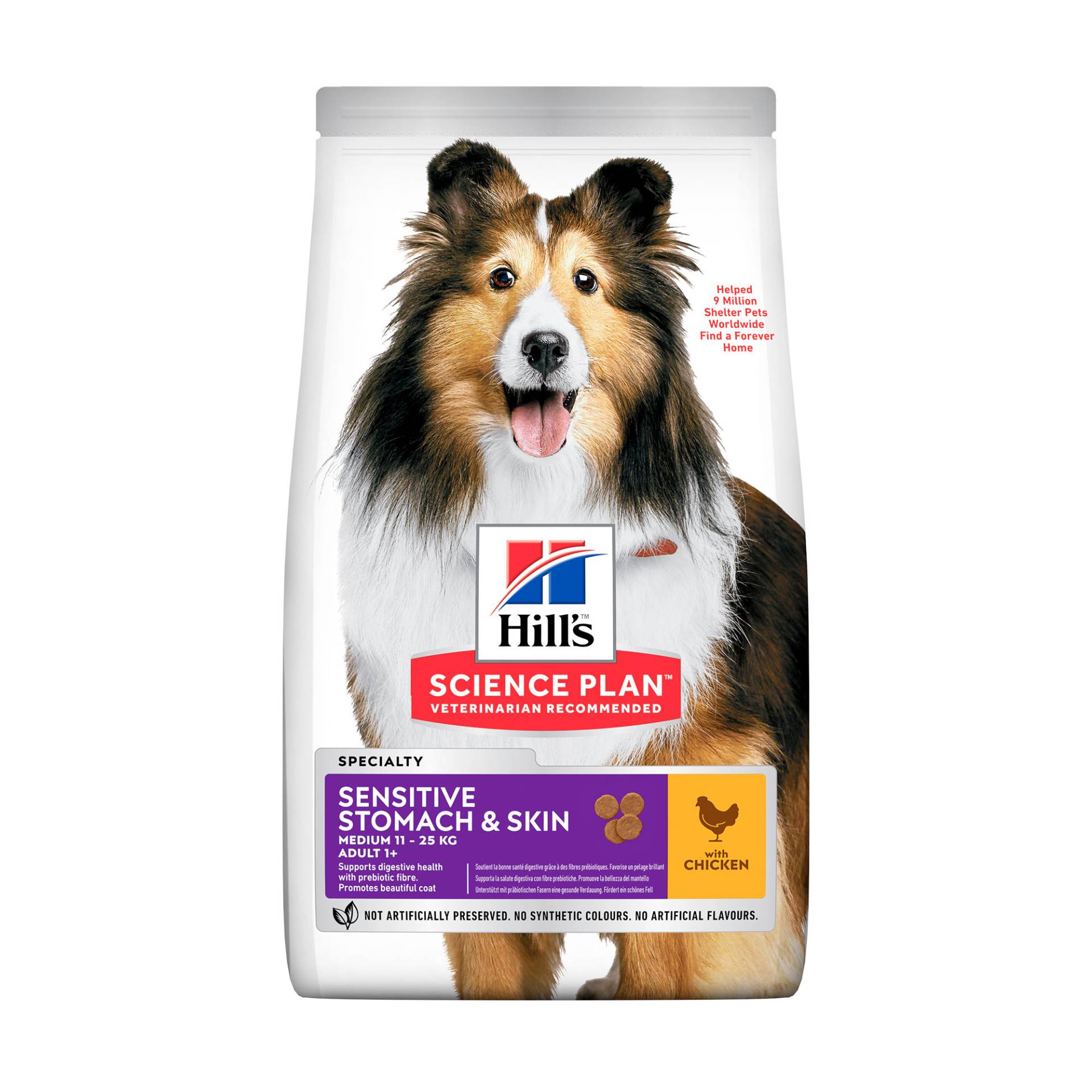 Hill's Science Plan Adult Sensitive Stomach & Skin Medium Hundefutter - 2,5 kg von Hills