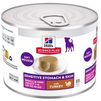 Hill's Science Plan Nassfutter Hund, Sensitive Stomach & Skin, Small & Mini Adult, mit Truthahn 12x200 g von Hills