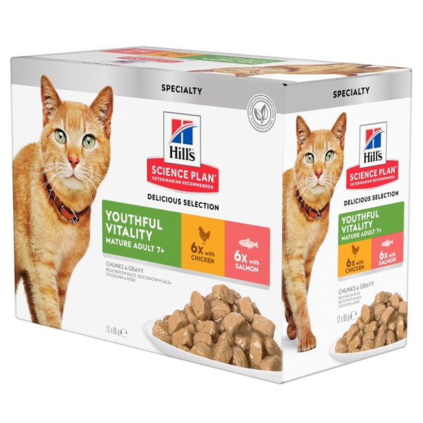 Hill's Science Plan Senior Vitality Katzenfutter - Frischebeutel - 12 x 85 g von Hills