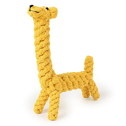 Hillylolly Haustier Kauspielzeug, Hundespielzeug aus Seil, Training Spielzeug für Kleine Hunde, Kauspielzeug für Welpen, Aus Reinem Baumwollseil, Pflanzliche Farbstoffe, 1 Stück (Giraffe) von Hillylolly