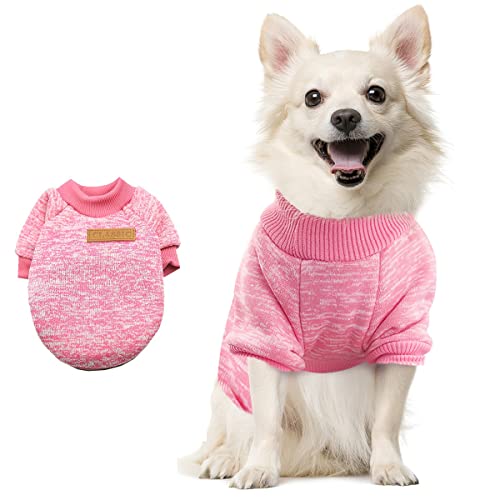 Hundepullover, Hillylolly Haustier Pullover Hund, Hunde Pulli Winter, Hundekleidung Pullover, Hundepullover Rosa, Pullover für Katzen, Hundepullover Fleece, für Kleine und Mittelgroße Haustier(L) von Hillylolly