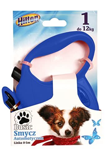 Hilton Basic 1 Automatische Schnurleine 5M Blau für 12 Kg Hund von Hilton