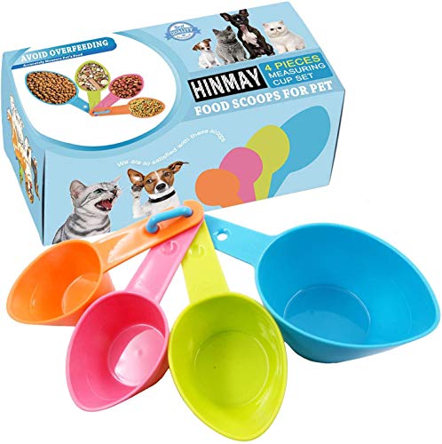 Himi Pet Food Scoops Plastic Measuring Cups - Set of 4 - Great for Dog, Cat and Bird Food von Hinmay