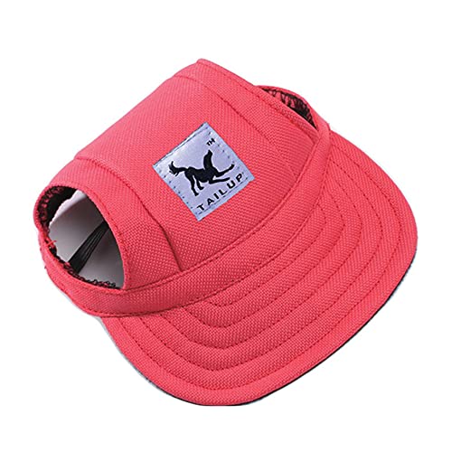 Himlaya Haustier Hunde Baseballmütze, Basecap Verstellbar Sonnenschutz Hut Hundecap mit Ohrlöchern Sommer Schattierungshut Zubehör für Kleine Hunde (M,Rot) von Himlaya