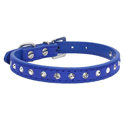 HimyBB Hundehalsband, glitzernd, mit Strasssteinen, verstellbar, modisch, Größe XXS, Blau von HimyBB