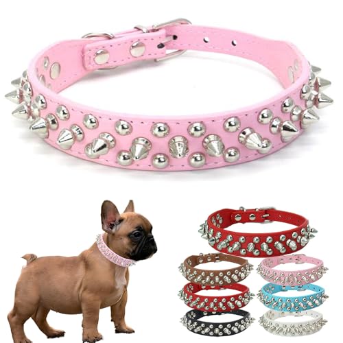 HimyBB Hundehalsband mit Nieten, Nieten, verstellbar, PU-Leder, Größe M, Rosa HimyBB Hundehalsband mit Nieten, Nieten, verstellbar, PU-Leder, Größe M, Rosa von HimyBB
