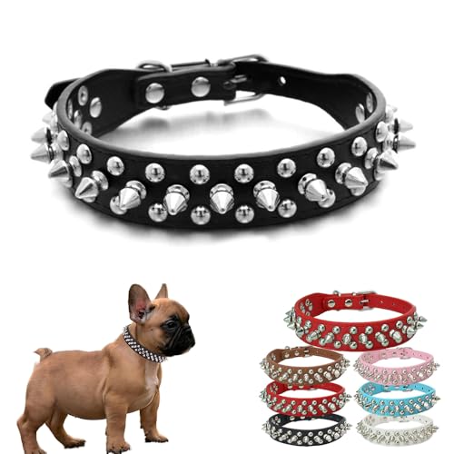 HimyBB Hundehalsband mit Nieten, verstellbar, PU-Leder, Schwarz, Größe S HimyBB Hundehalsband mit Nieten, verstellbar, PU-Leder, Schwarz, Größe S von HimyBB