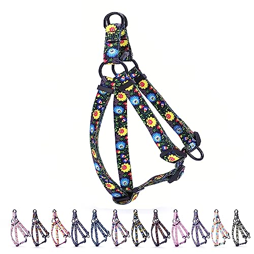 Hundegeschirr, verstellbar, strapazierfähig, kein Ziehen, für kleine, mittelgroße und große Rassen, Rückenclip, verdrehsicher, perfekt für Spaziergänge, Blume, Größe L Hundegeschirr, verstellbar, strapazierfähig, kein Ziehen, für kleine, mittelgroße und große Rassen, Rückenclip, verdrehsicher, perfekt für Spaziergänge, Blume, Größe L von HimyBB