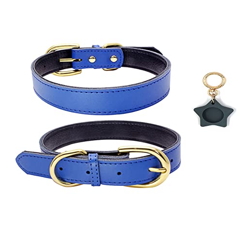 Hundehalsbänder mit AirTag Basic Classic Leder Haustier Halsbänder für Katzen Welpen Kleine Mittlere Hunde Dunkelblau L Hundehalsbänder mit AirTag Basic Classic Leder Haustier Halsbänder für Katzen Welpen Kleine Mittlere Hunde Dunkelblau L von HimyBB