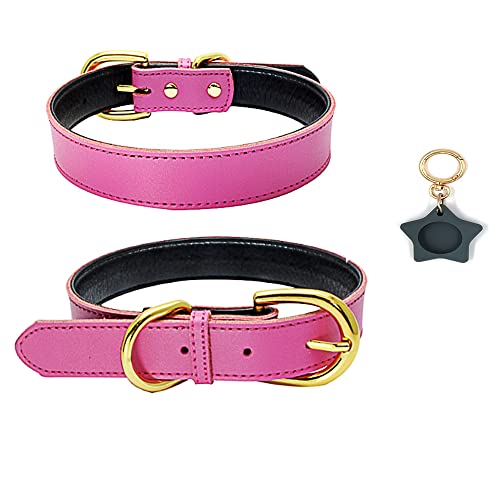 Hundehalsbänder mit AirTag Basic Classic Leder Haustier Halsbänder für Katzen Welpen Kleine Mittlere Hunde Rose S Hundehalsbänder mit AirTag Basic Classic Leder Haustier Halsbänder für Katzen Welpen Kleine Mittlere Hunde Rose S von HimyBB