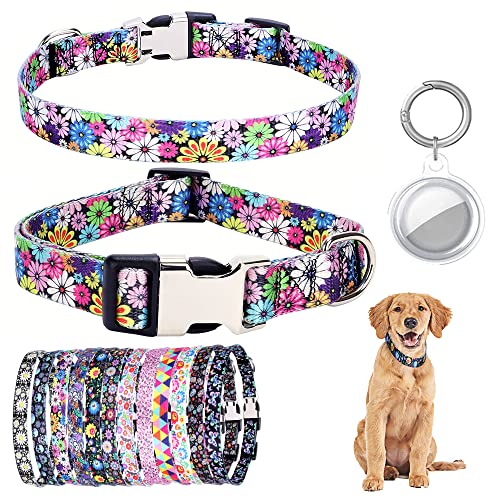 Hundehalsband, mit Airtag, niedlich, weich, verstellbar, Blumenmuster, klein, mittel, groß von HimyBB