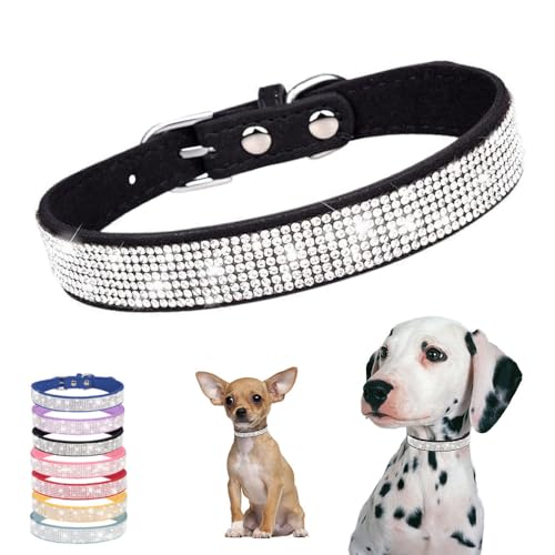 Hundehalsband, schillernd, funkelnden Kristall-Strasssteinen, verstellbar, für Welpen, Katzen, Haustiere, Halsbänder, Schwarz Hundehalsband, schillernd, funkelnden Kristall-Strasssteinen, verstellbar, für Welpen, Katzen, Haustiere, Halsbänder, Schwarz von HimyBB