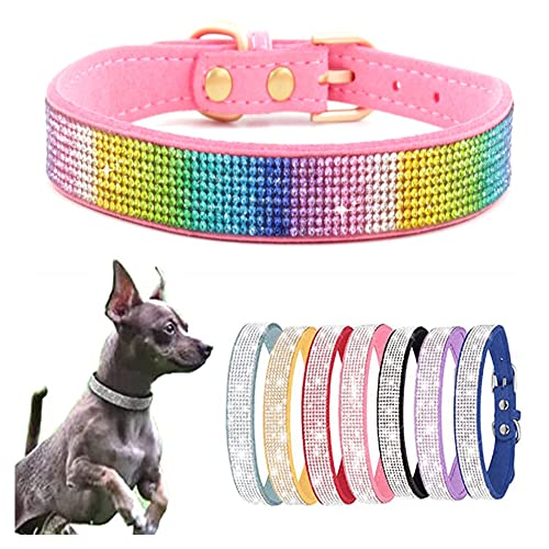 Hundehalsband für kleine Hunde, schillernd, funkelnd, Kristall, Strass, für Welpen, Katzen, Haustiere, Größe XXS, XS, S, M, Haustier, Mädchen, Katze, weiblich, Kätzchen, bunt, Rosa, Größe S Hundehalsband für kleine Hunde, schillernd, funkelnd, Kristall, Strass, für Welpen, Katzen, Haustiere, Größe XXS, XS, S, M, Haustier, Mädchen, Katze, weiblich, Kätzchen, bunt, Rosa, Größe S von HimyBB