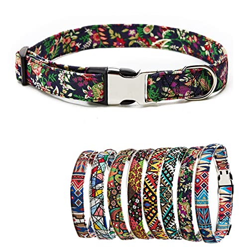 Hundehalsband mit Bohemia-Blumenmuster, geometrisch, weich, ethnischer Stil, verstellbar, für mittelgroße Hunde, bunt Hundehalsband mit Bohemia-Blumenmuster, geometrisch, weich, ethnischer Stil, verstellbar, für mittelgroße Hunde, bunt von HimyBB