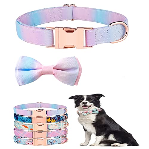 Hundehalsband mit Schleife, niedliche und abnehmbare Fliege für Hunde, verstellbares Hundehalsband mit Fliege für kleine, mittelgroße und große Mädchen und Jungen, weibliches oder männliches Geschenk M Hundehalsband mit Schleife, niedliche und abnehmbare Fliege für Hunde, verstellbares Hundehalsband mit Fliege für kleine, mittelgroße und große Mädchen und Jungen, weibliches oder männliches Geschenk M von HimyBB