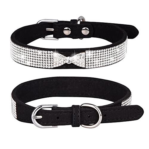 Hundehalsband mit Strasssteinen, funkelnd, weiches Wildleder, Katzenhalsband, Kristall-Diamantschleife, Haustier-Welpenhalsband Hundehalsband mit Strasssteinen, funkelnd, weiches Wildleder, Katzenhalsband, Kristall-Diamantschleife, Haustier-Welpenhalsband von HimyBB