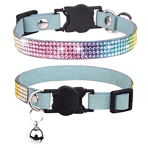 Katzenhalsband mit Strasssteinen, mit Glöckchen, glitzernd, mit weichem Samt, Diamanten, Himmelblau, S Katzenhalsband mit Strasssteinen, mit Glöckchen, glitzernd, mit weichem Samt, Diamanten, Himmelblau, S von HimyBB