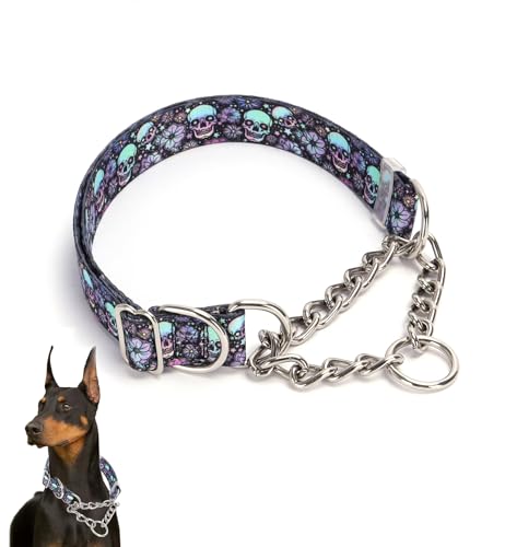 Martingal-Halsband für Hunde, Edelstahlkette Martingal-Halsband für Hunde, kein Zug Slip Cinch Choker Choke Heavy Duty Hundehalsband von HimyBB