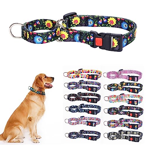 Martingale-Halsband für Hunde, hochwertig, rutschfest, ideal für Whippets, Windhunde und mehr, schwarze Blume, Größe L Martingale-Halsband für Hunde, hochwertig, rutschfest, ideal für Whippets, Windhunde und mehr, schwarze Blume, Größe L von HimyBB
