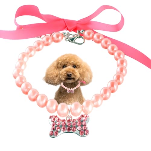Perlen-Hundehalsband, Rosa, M, Diamant-Kristall, glitzernde Strasssteine, Knochen, Katzenhalsband, Schmuck für Mädchen, XS, S, Welpen, Kätzchen, Haustiere Perlen-Hundehalsband, Rosa, M, Diamant-Kristall, glitzernde Strasssteine, Knochen, Katzenhalsband, Schmuck für Mädchen, XS, S, Welpen, Kätzchen, Haustiere von HimyBB