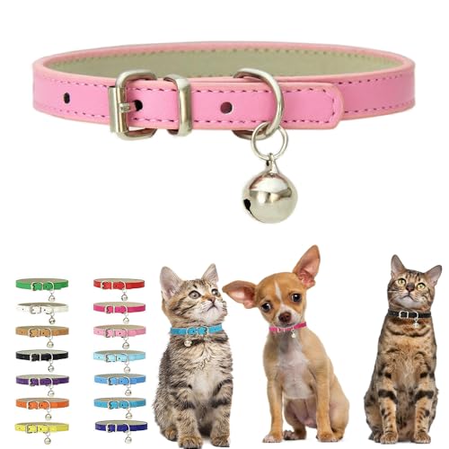Rosa kleines Halsband mit Glöckchen, weiches PU-Leder, Kätzchen-Hundehalsband, verstellbare Schnalle, für XXS, XS, XS, XS, XS, XS, klein, klein, für Damen, Herren, Jungen, Mädchen, Haustiere, Welpen, Rosa kleines Halsband mit Glöckchen, weiches PU-Leder, Kätzchen-Hundehalsband, verstellbare Schnalle, für XXS, XS, XS, XS, XS, XS, klein, klein, für Damen, Herren, Jungen, Mädchen, Haustiere, Welpen, von HimyBB