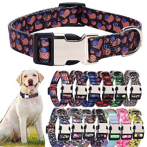 Sicherheit Metallschnalle Haustier Hundehalsband Hundehalsband Mädchen Verstellbares Halsband für Kleine Mittlere Große Hunde Herz USA M von HimyBB