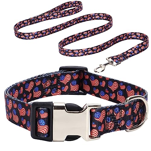 Sicherheits-Metallschnalle Haustier Hundehalsband Hundehalsband Leine Set Mädchen Verstellbares Halsband für Kleine Mittlere Große Hunde Herz USA S von HimyBB