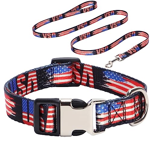 Sicherheits-Metallschnalle Haustier Hundehalsband Hundehalsband Leine Set Mädchen Verstellbares Halsband für Kleine Mittlere Große Hunde USA XS von HimyBB