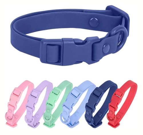 Wasserdichtes Hundehalsband, verstellbar und geruchsdicht, für große, mittelgroße und kleine Hunde, Haustierhalsbänder, weich, bequem, ohne Nackenbelastung, Dunkelblau, Größe M Wasserdichtes Hundehalsband, verstellbar und geruchsdicht, für große, mittelgroße und kleine Hunde, Haustierhalsbänder, weich, bequem, ohne Nackenbelastung, Dunkelblau, Größe M von HimyBB
