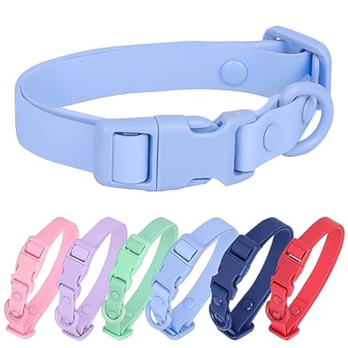 Wasserdichtes Hundehalsband, verstellbar und geruchsdicht, für große, mittelgroße und kleine Hunde, Haustierhalsbänder, weich, bequem, ohne Nackenbelastung, Himmelblau, Größe S von HimyBB