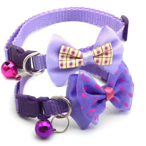 Welpenhalsband mit Glöckchen, 2 Stück, lila, XS, Hundehalsband, für Jungen, Mädchen, Katzenhalsband mit Glöckchen, für XXS, XS, kleine Haustiere, kleine Kätzchen, Mädchen, Tier, Chihuahua Welpenhalsband mit Glöckchen, 2 Stück, lila, XS, Hundehalsband, für Jungen, Mädchen, Katzenhalsband mit Glöckchen, für XXS, XS, kleine Haustiere, kleine Kätzchen, Mädchen, Tier, Chihuahua von HimyBB