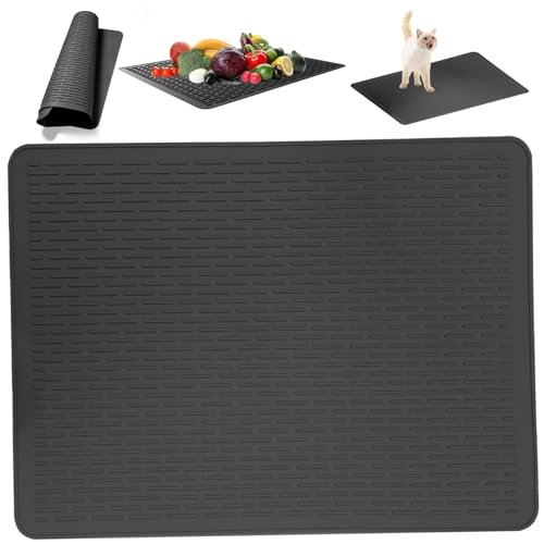 Abtropfmatte 76,2 x 53,3 cm Mehrzweck-Spülbeckenmatte rutschfeste Silikonmatte unter der Spüle hitzebeständig solide flexibel spülmaschinenfest Herdplattenabdeckung Schwarze Abtropfmatte Abtropfmatte 76,2 x 53,3 cm Mehrzweck-Spülbeckenmatte rutschfeste Silikonmatte unter der Spüle hitzebeständig solide flexibel spülmaschinenfest Herdplattenabdeckung Schwarze Abtropfmatte von Hintyne