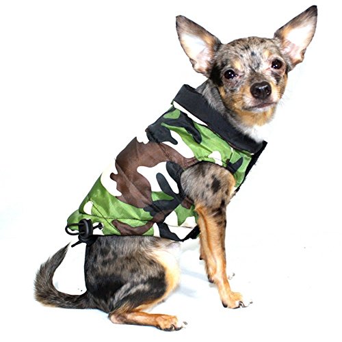 Hip Doggie HD-5BKPV Reversible Puffer Vest Hundemantel, L, schwarz/Camoflauge von Hip Doggie