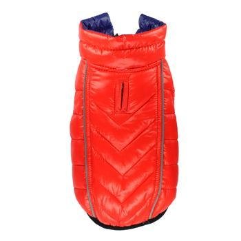 Hip Doggie HD-5FRBL Featherlite Reversible Reflective Puffer Vest Hundemantel, BDXS, blau/orange von Hip Doggie