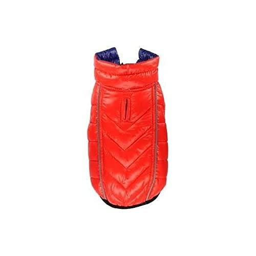Hip Doggie HD-5FRBL Featherlite Reversible Reflective Puffer Vest Hundemantel, XS, blau/orange von Hip Doggie