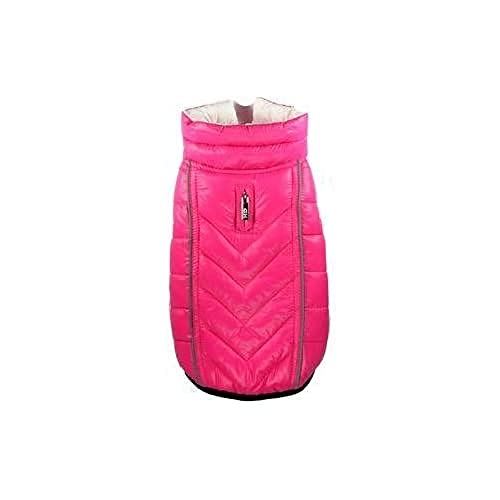 Hip Doggie HD-5FRPK Featherlite Reversible Reflective Puffer Vest Hundemantel, M, rosa/weiß Hip Doggie HD-5FRPK Featherlite Reversible Reflective Puffer Vest Hundemantel, M, rosa/weiß von Hip Doggie