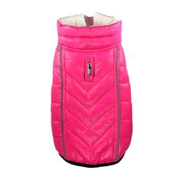 Hip Doggie HD-5FRPK Featherlite Reversible Reflective Puffer Vest Hundemantel, XS, rosa/weiß von Hip Doggie