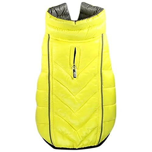 Hip Doggie HD-5FRYL Featherlite Reversible Reflective Puffer Vest Hundemantel, XL, gelb/grau Hip Doggie HD-5FRYL Featherlite Reversible Reflective Puffer Vest Hundemantel, XL, gelb/grau von Hip Doggie