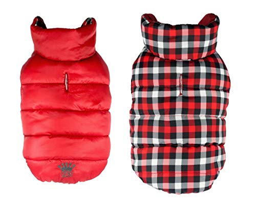 Hip Doggie HD-5GHRD-XS Gingham Reversible Puffer Vest Red XS Hundejacke Hip Doggie HD-5GHRD-XS Gingham Reversible Puffer Vest Red XS Hundejacke von Hip Doggie